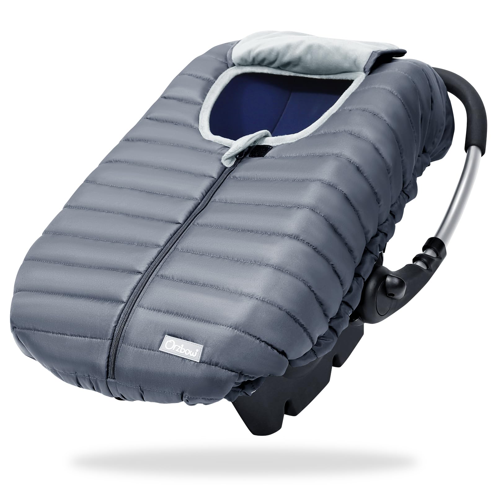 Orzbow winter car seat cover with shower-cap back for quick fit and secure wrap.