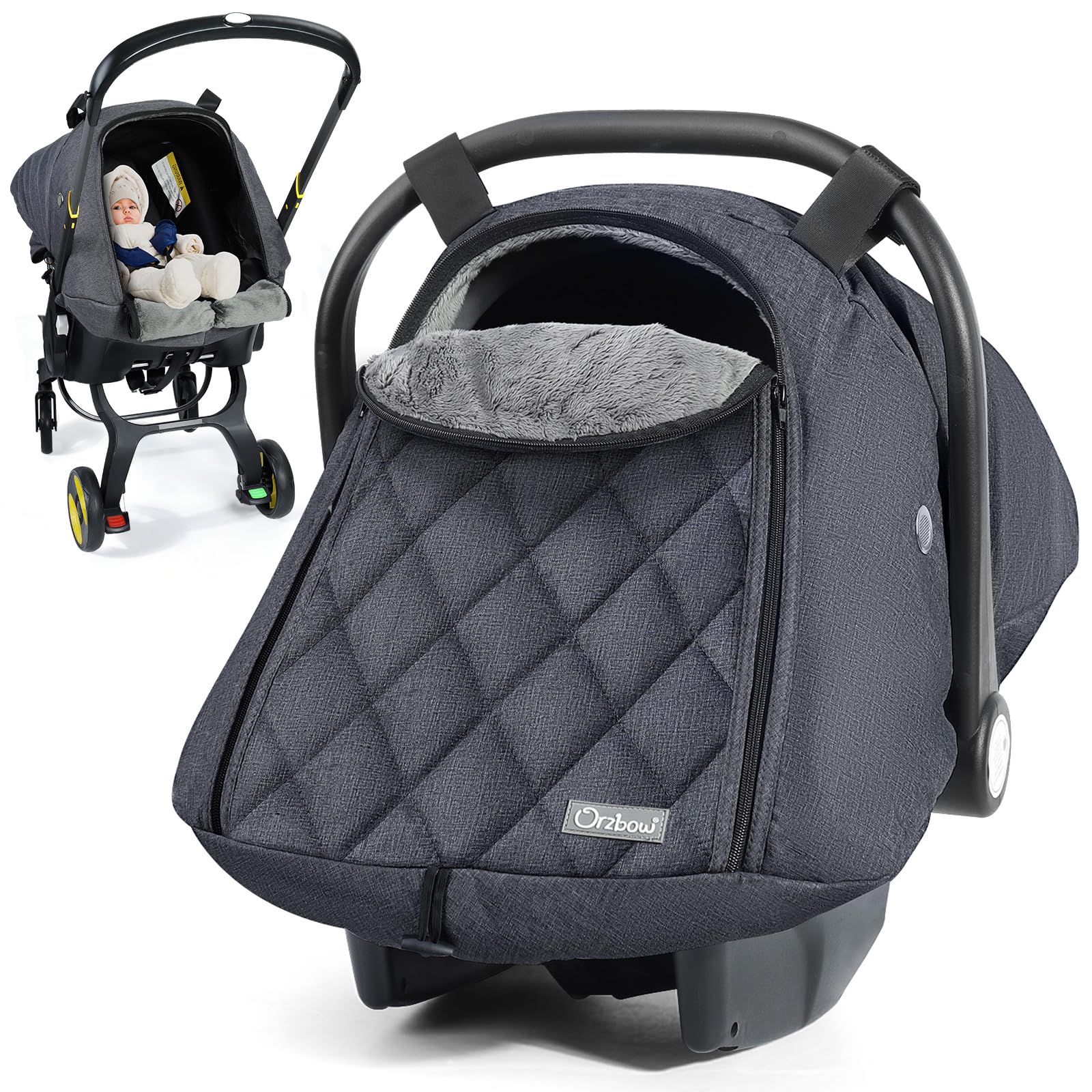 Orzbow winter car seat cover warmth with velvet lining for cold rides