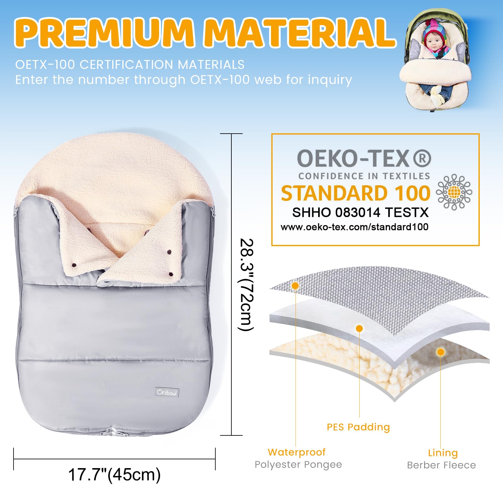 Orzbow Winter Gift Carseat Cover makes a thoughtful baby present.