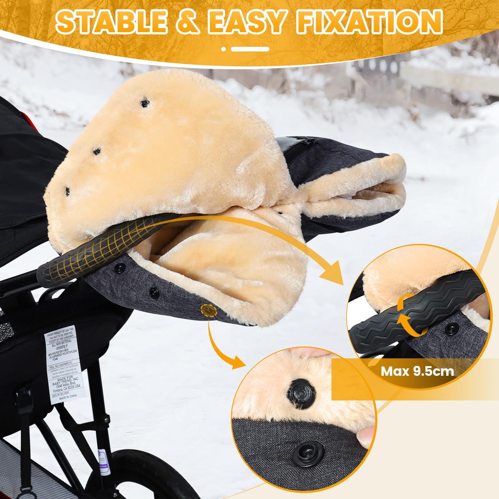 Orzbow winter hand warmer mittens help parents stay comfortable during errands.