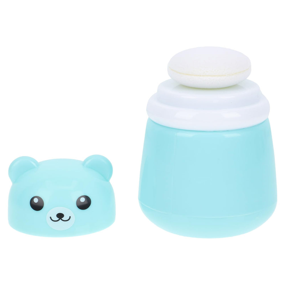 OSALADI cartoon bear powder puff box for easy baby powder application.