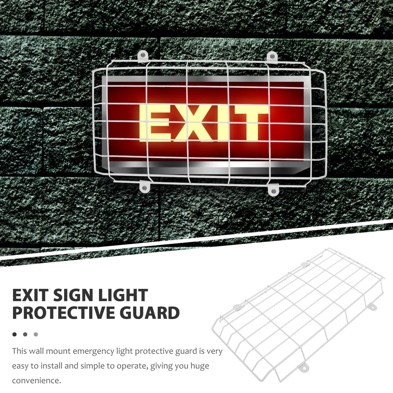 OSALADI exit sign cage provides metal protection against impact in public spaces
