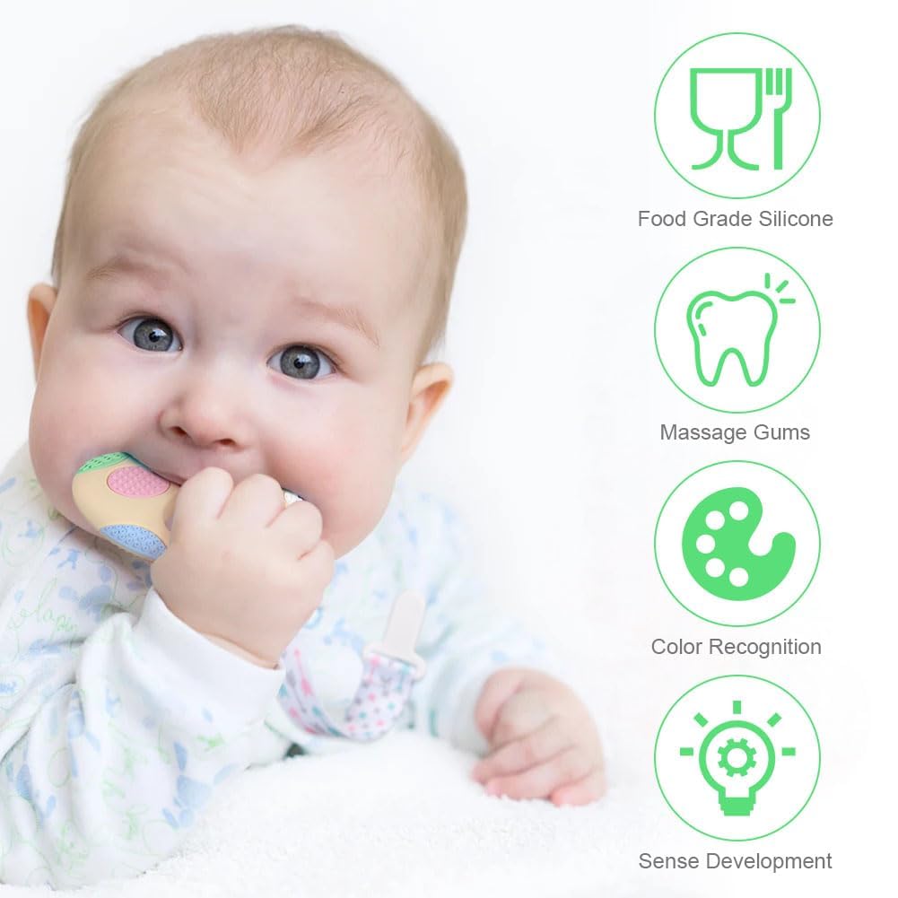 OSDUE silicone teether close-up shows soft texture for gums.