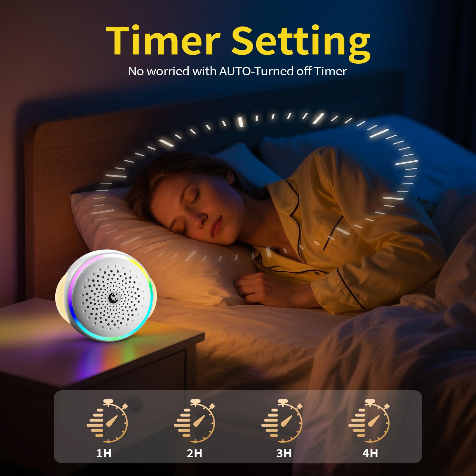 OSHPRO MS02 color-cycle night light for mood setting