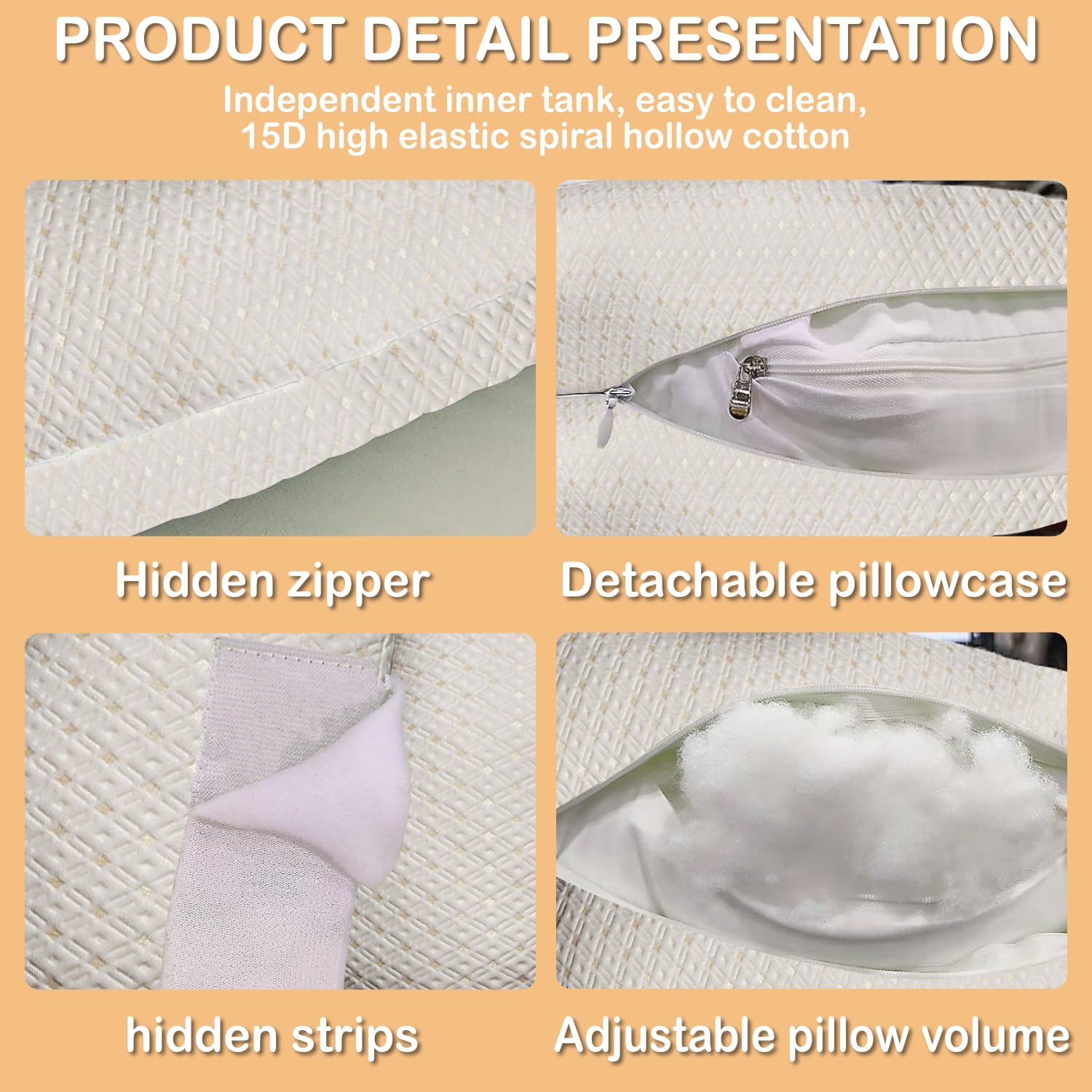 Oskeray pillow breathable-cover-fabric keeps you cool at night.