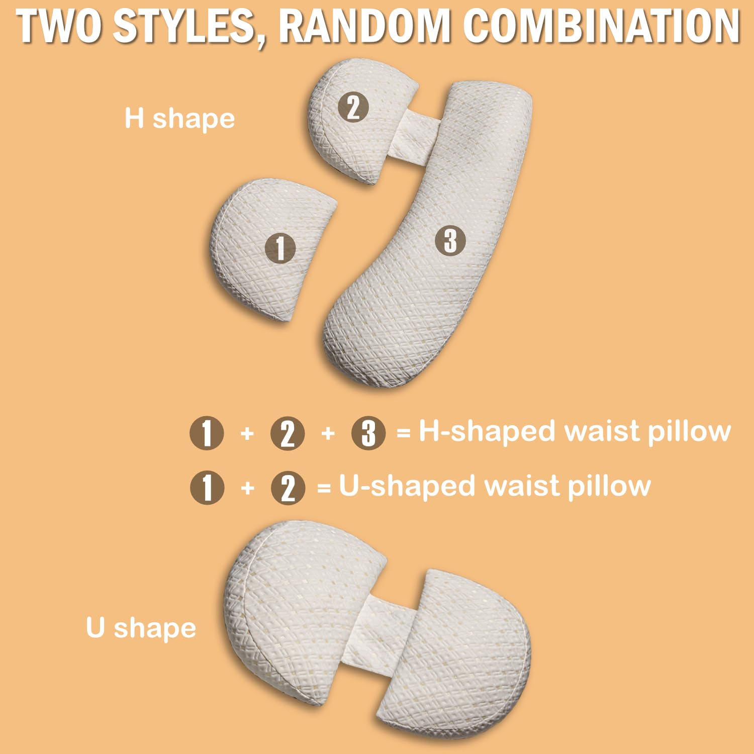 Oskeray pregnancy pillow with detachable-cover enables easy washing.