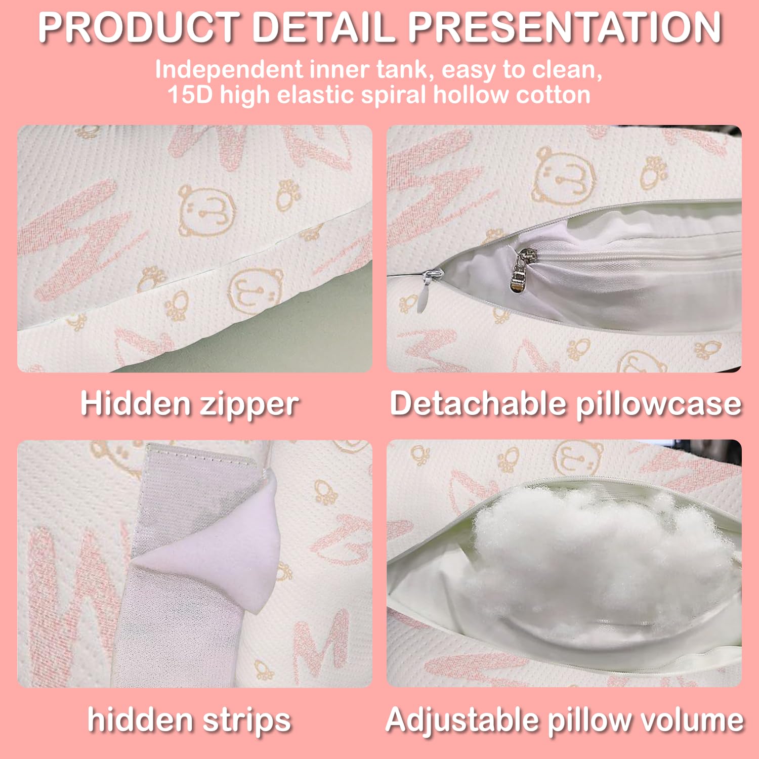 Oskeray pillow demonstrates easy storage when folded.