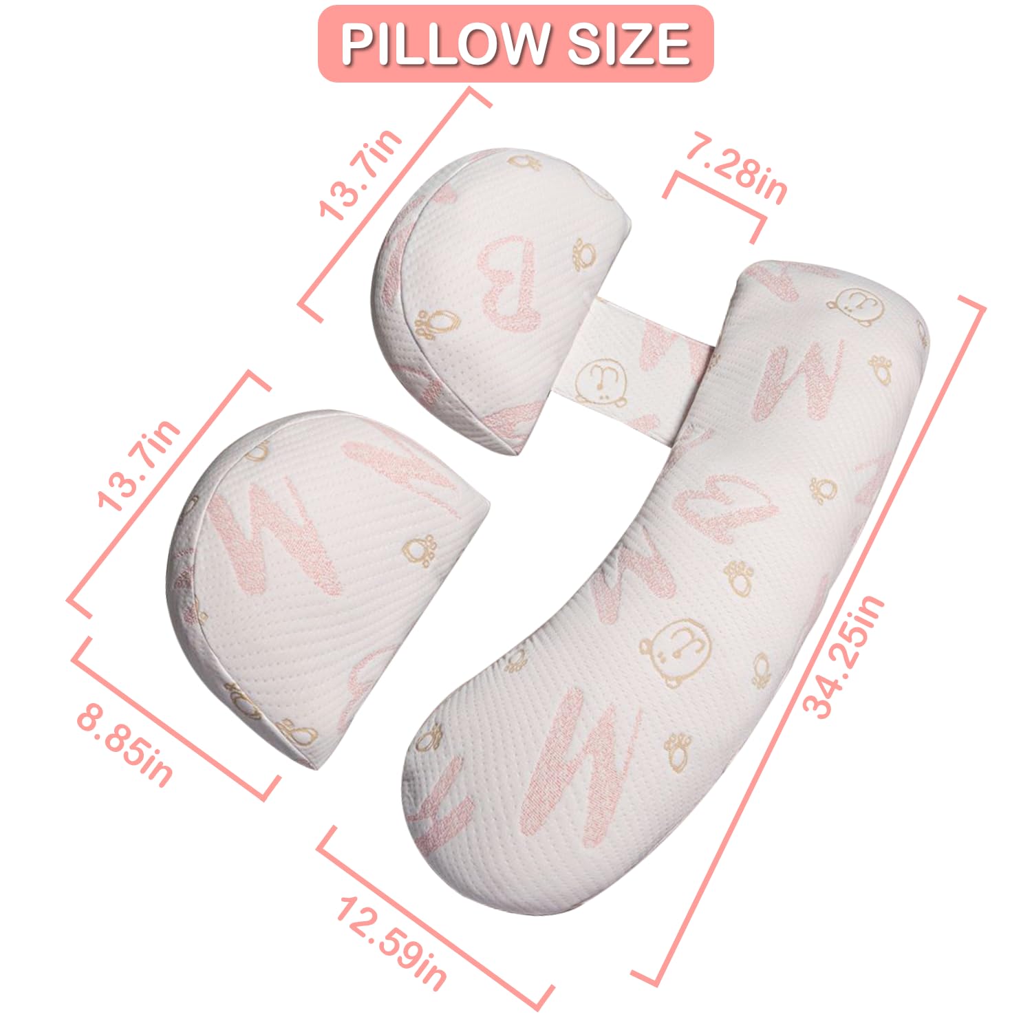 Oskeray maternity pillow supports flexible sleep setups in bed or on the couch.