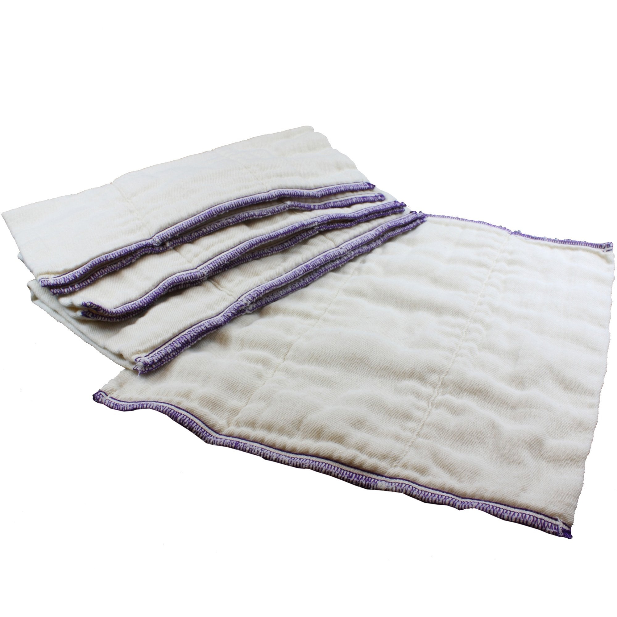 OsoCozy Better Fit prefold diapers in unbleached cotton; natural color and soft texture.