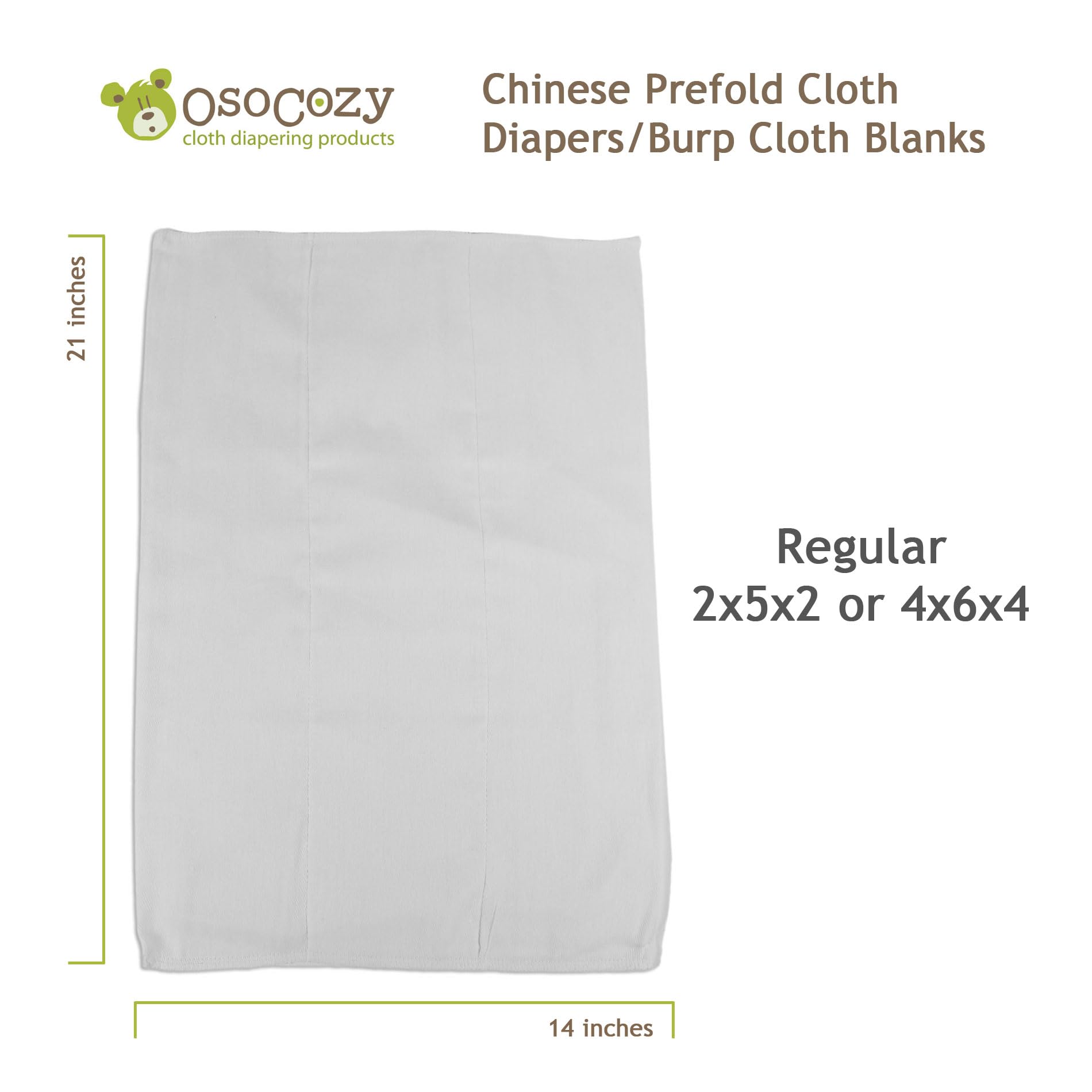 OsoCozy Chinese Prefolds outer panels with lighter layers for comfort
