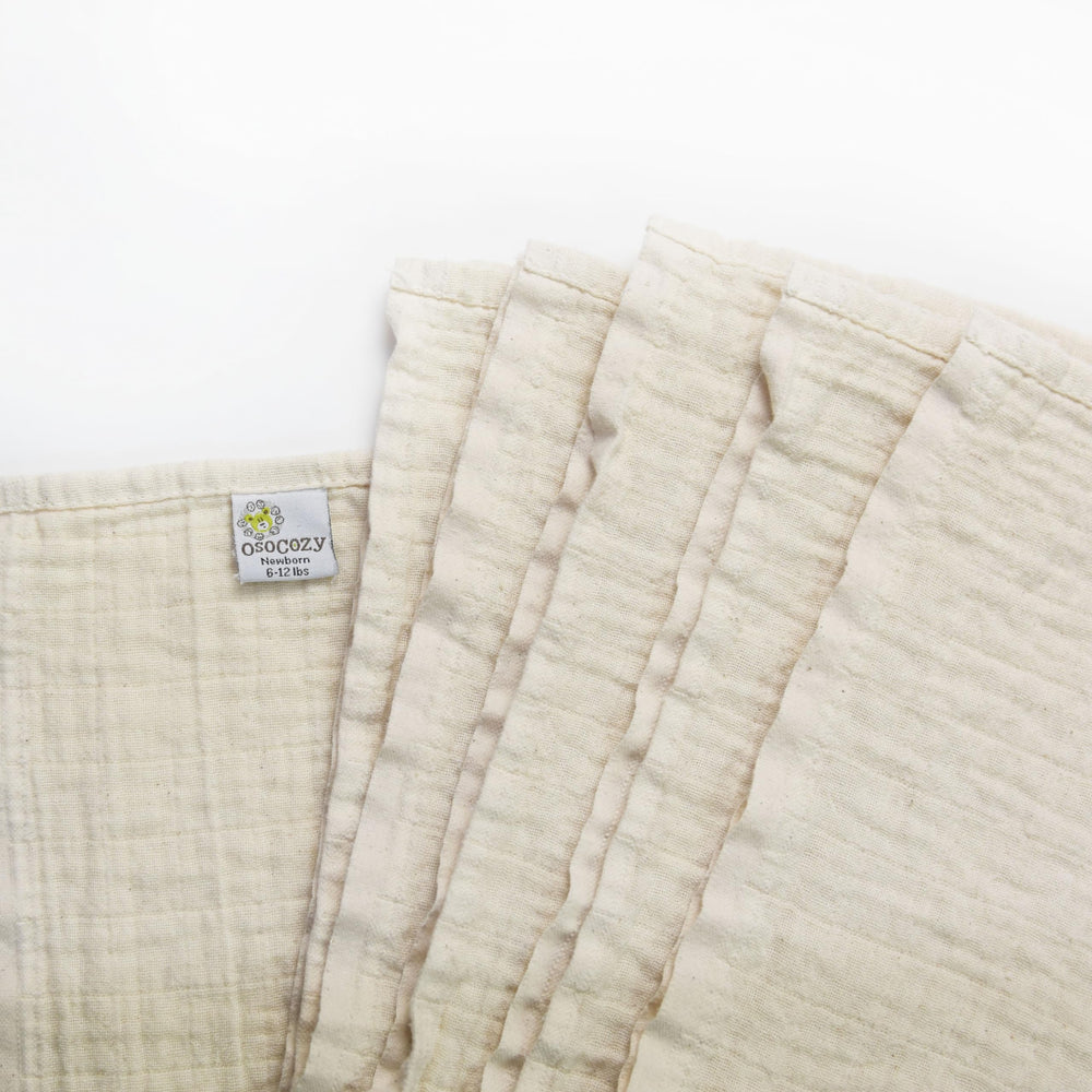 OsoCozy Flat Diapers, durable muslin, reusable and sustainable.