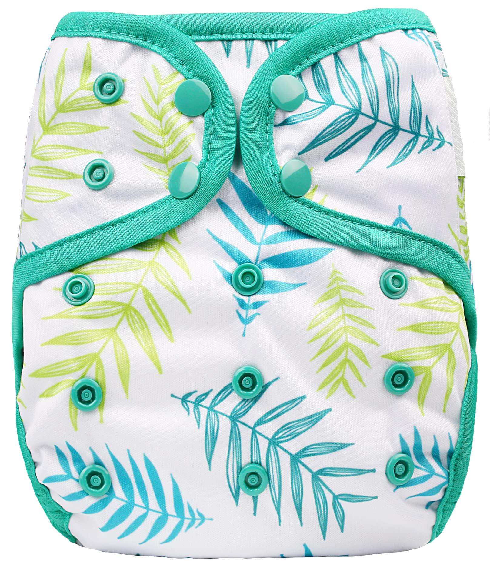 OsoCozy one-size diaper cover with snap-fit for growing babies 8 to 35 pounds.