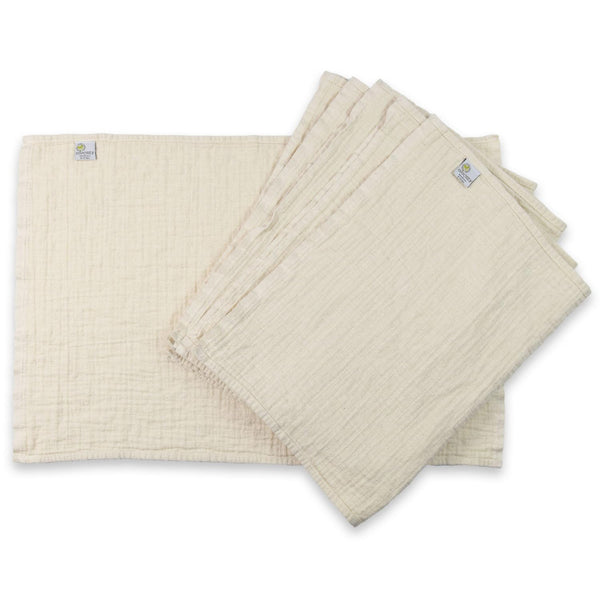 OsoCozy Organic Muslin Flat Diapers newborn set, gentle on delicate skin.