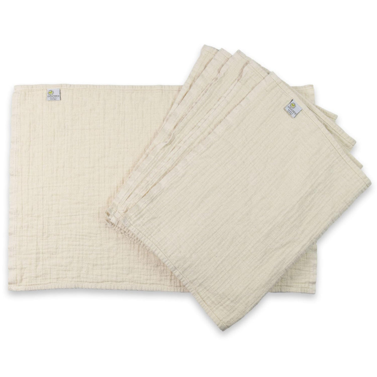 OsoCozy Organic Muslin Flat Diapers newborn set, gentle on delicate skin.