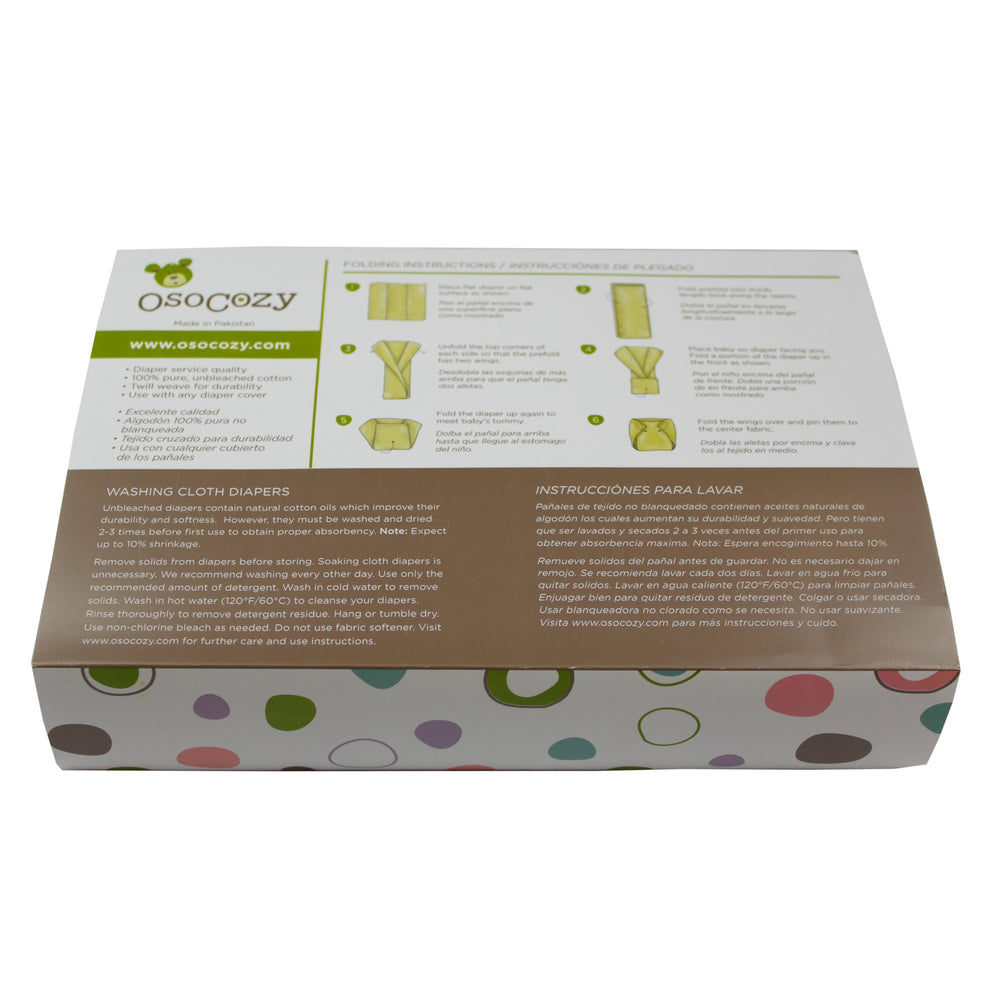 OsoCozy unbleached prefold middle-panel absorbency for durability.
