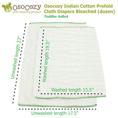 OsoCozy infant-size prefolds 7-15 lbs provide a snug newborn-friendly fit.