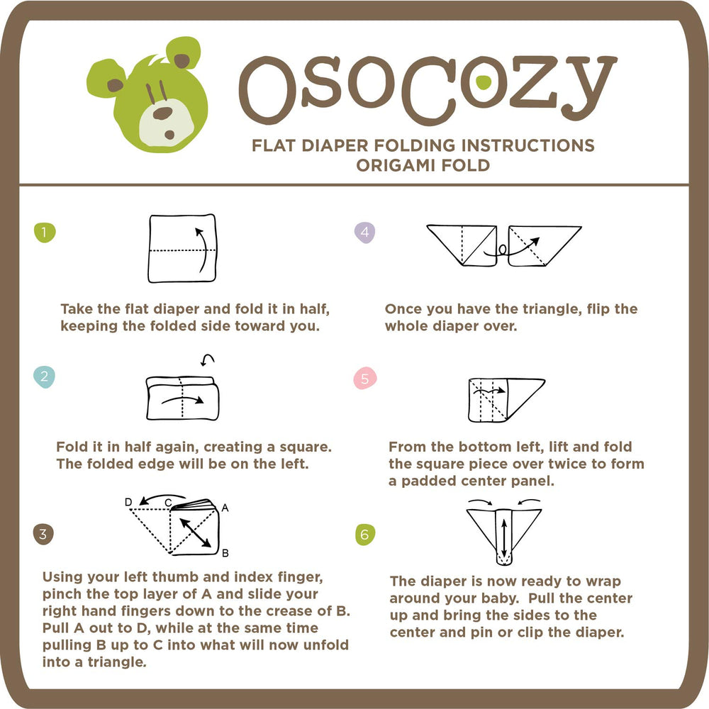 OsoCozy unbleached flat diaper used as burp cloth or changing pad.