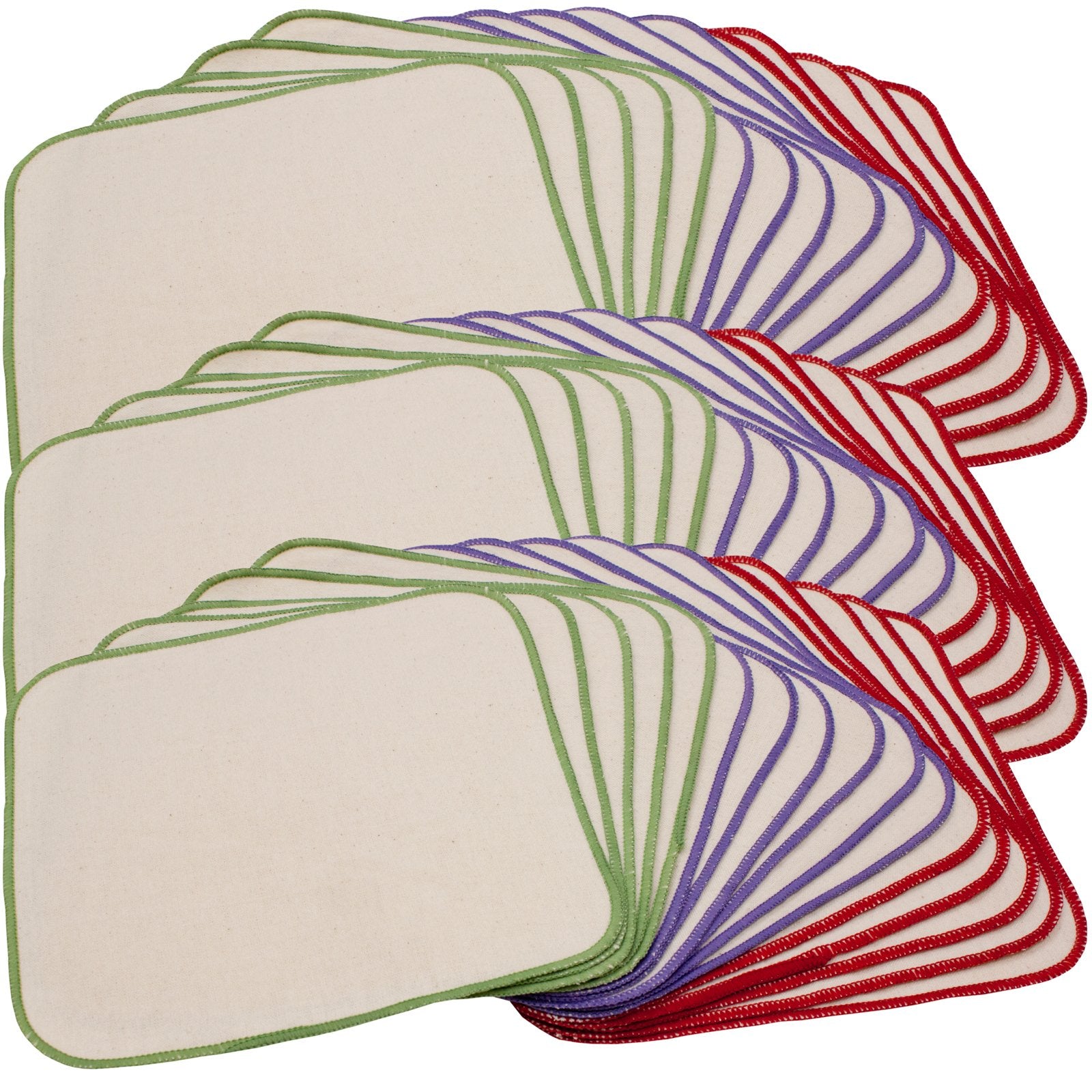 OsoCozy unbleached flannel wipes laid flat, 8x8 inches, soft on baby skin.