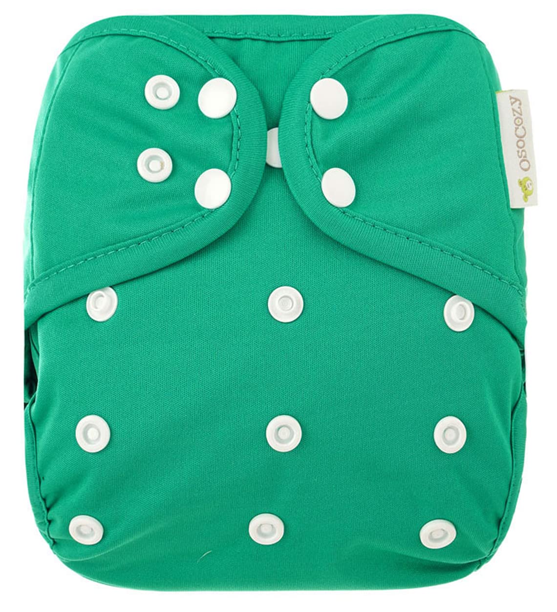 OsoCozy one-size diaper cover with adjustable snap fit for growing babies.
