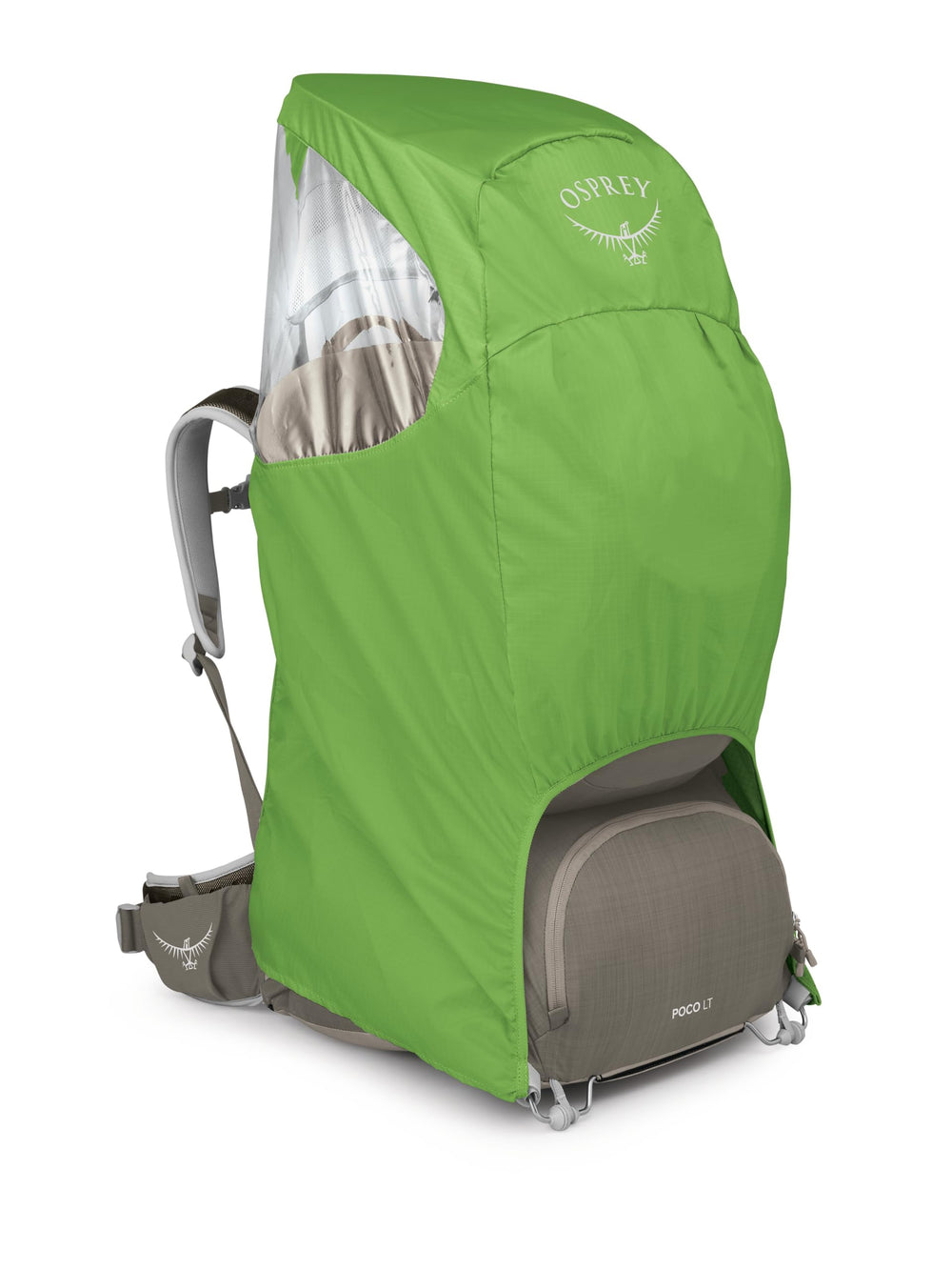 Osprey Poco LT secure cockpit ensures safe toddler rides.