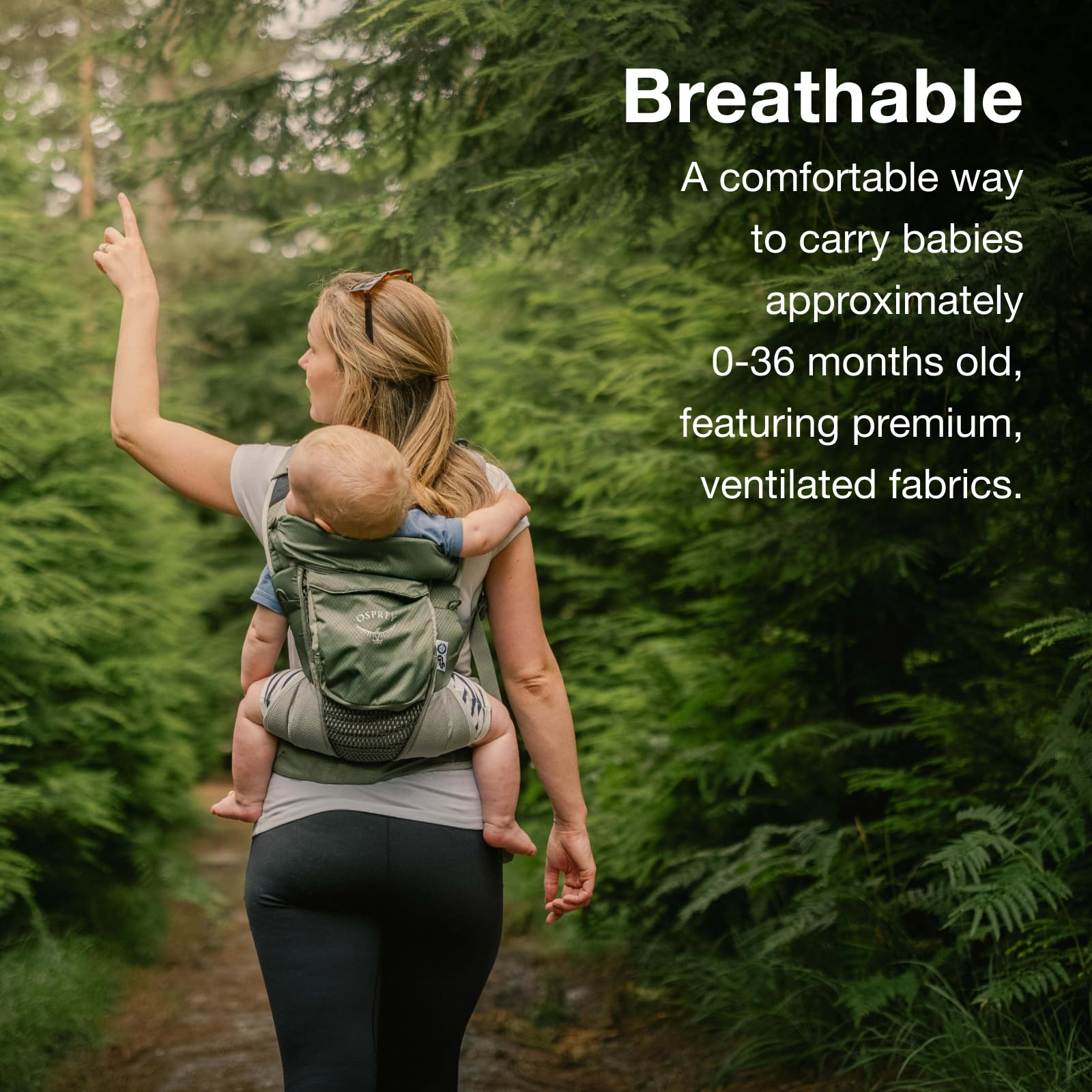 Osprey Poco Soft padded hipbelt for balanced load distribution