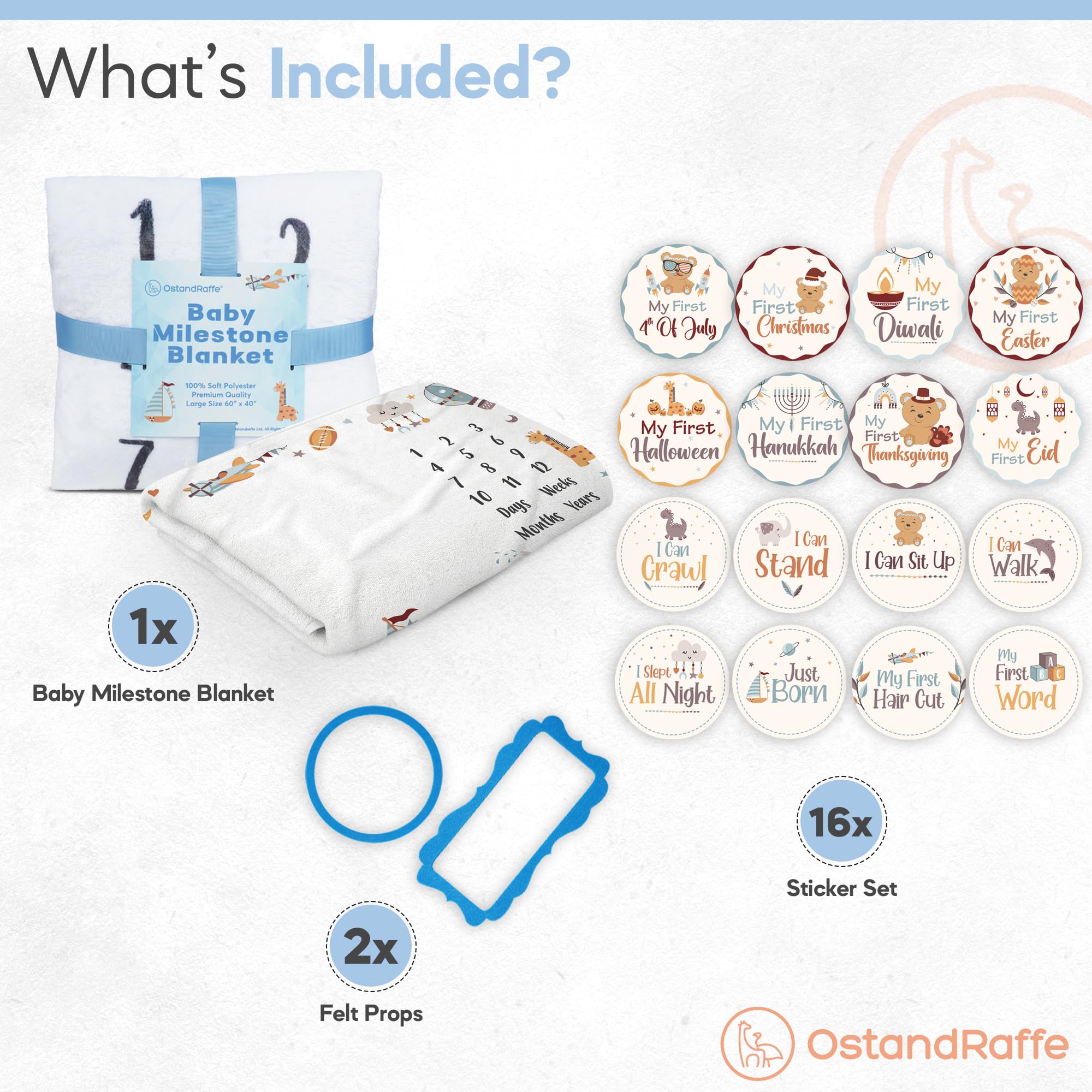 OSTANDRAFFE milestone stickers 16 show coordinated accents for moments