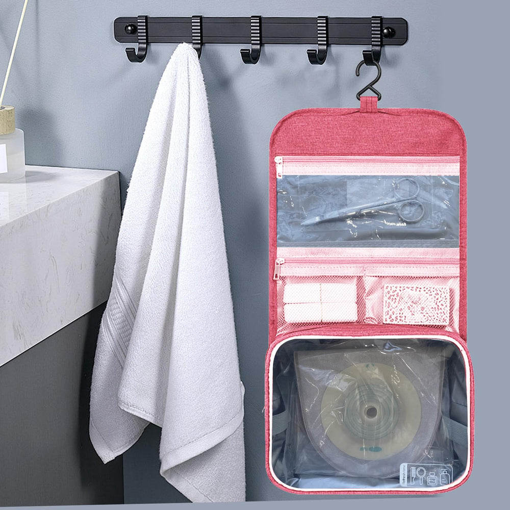 Freestanding design keeps the bag upright on counters and surfaces