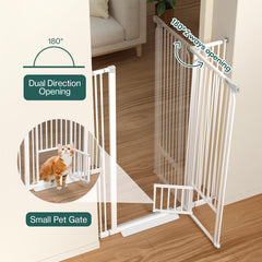 Ostutry no-drill pressure-mounted gate protects walls while securing pets.