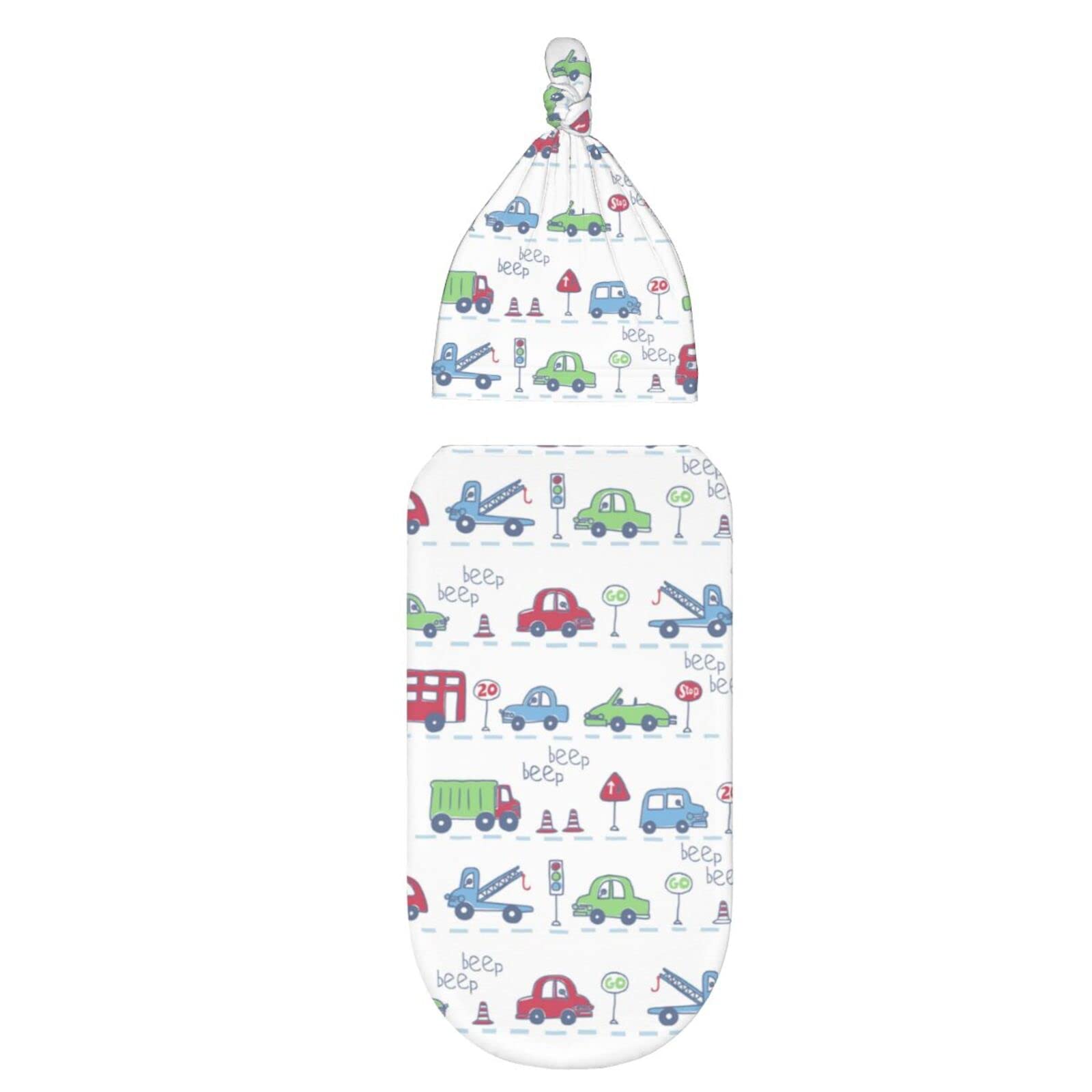 Close-up of soft polyester texture from Osvbs car theme swaddle blanket.