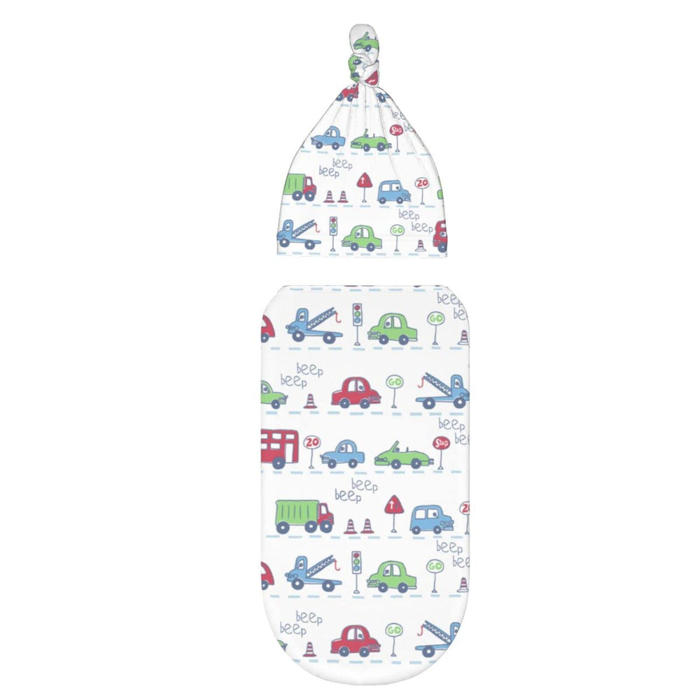 Close-up of soft polyester texture from Osvbs car theme swaddle blanket.