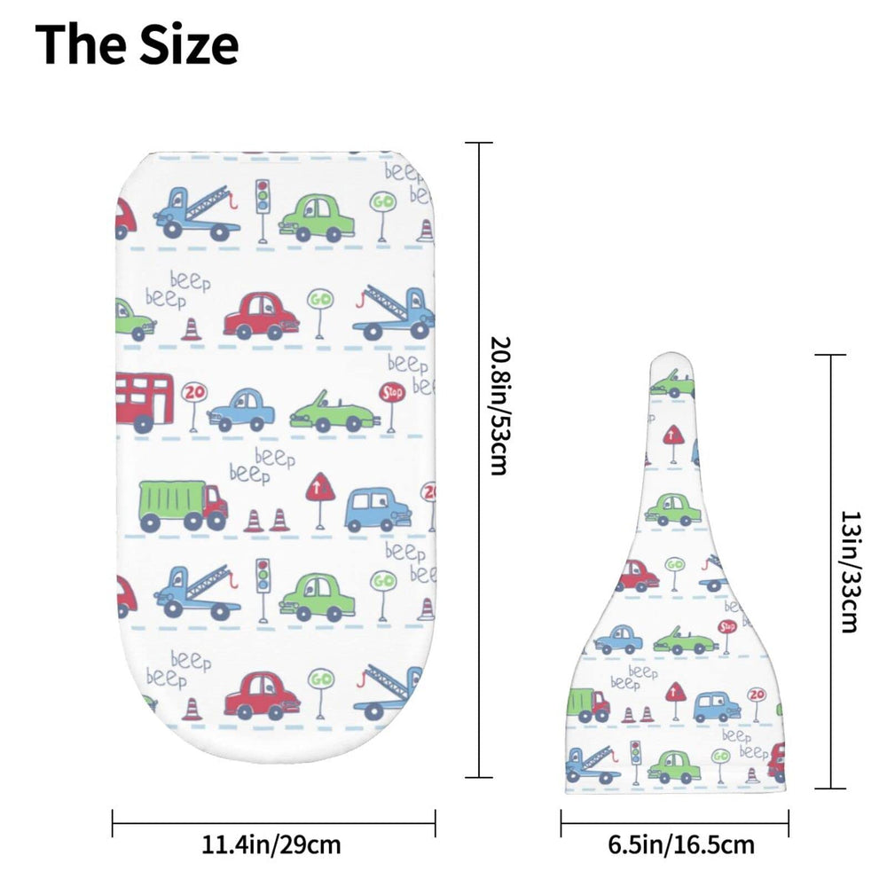 Packaging image of the Osvbs car theme swaddle set ready for gifting.