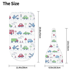 Packaging image of the Osvbs car theme swaddle set ready for gifting.