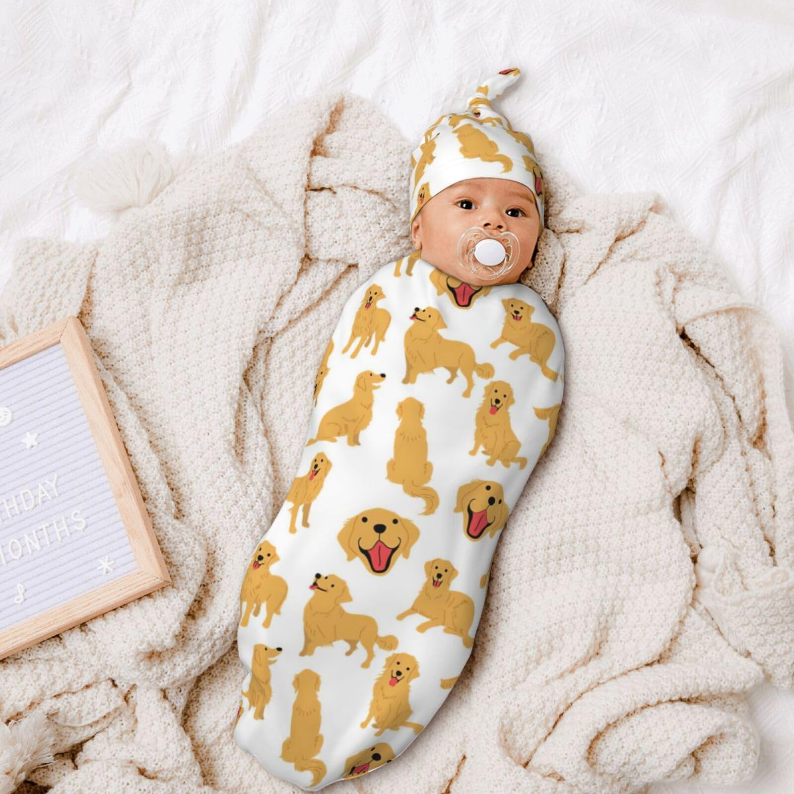 Osvbs matching hat with swaddle set for coordinated newborn photos