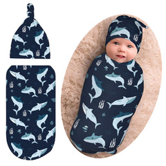 Osvbs Sharks Ocean newborn swaddle blanket for snug comfort during sleep.
