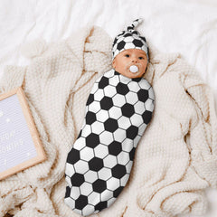Osvbs soft polyester soccer swaddle fabric, gentle stretch and warmth.