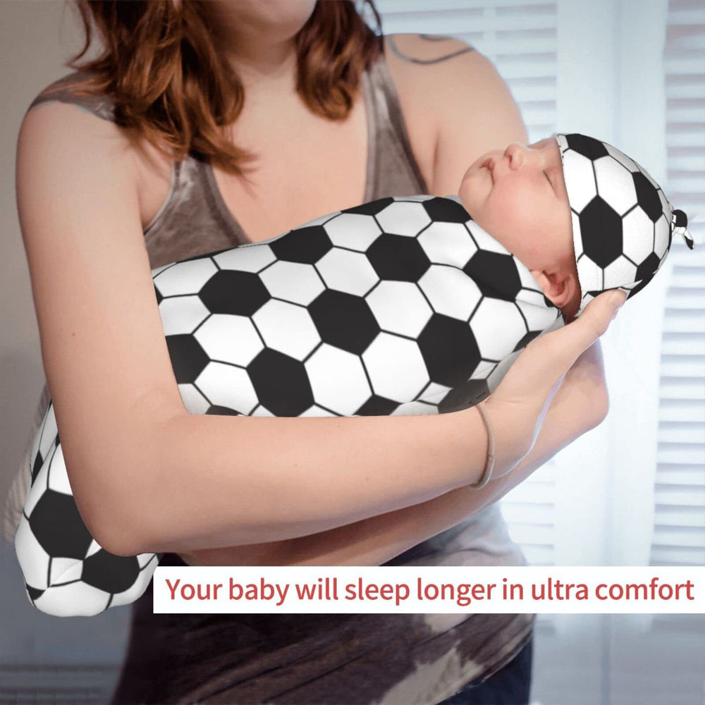 Osvbs unisex soccer swaddle design suitable for any baby.
