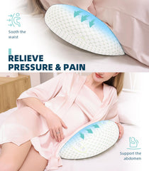 Oternal Pregnancy Pillow offers back support to maintain spinal alignment