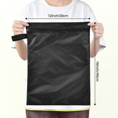 OTraki wet bag 12x16 inch back view for compact storage.