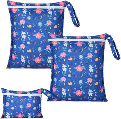 OTraki wet-dry bag with flower pattern front view, stylishly storing swimwear.