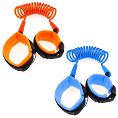 OTRIEK 2-pack wrist links orange and blue, side view, ideal for keeping little ones close.