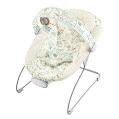 Otrolepota baby bouncer front view showing secure harness for newborns