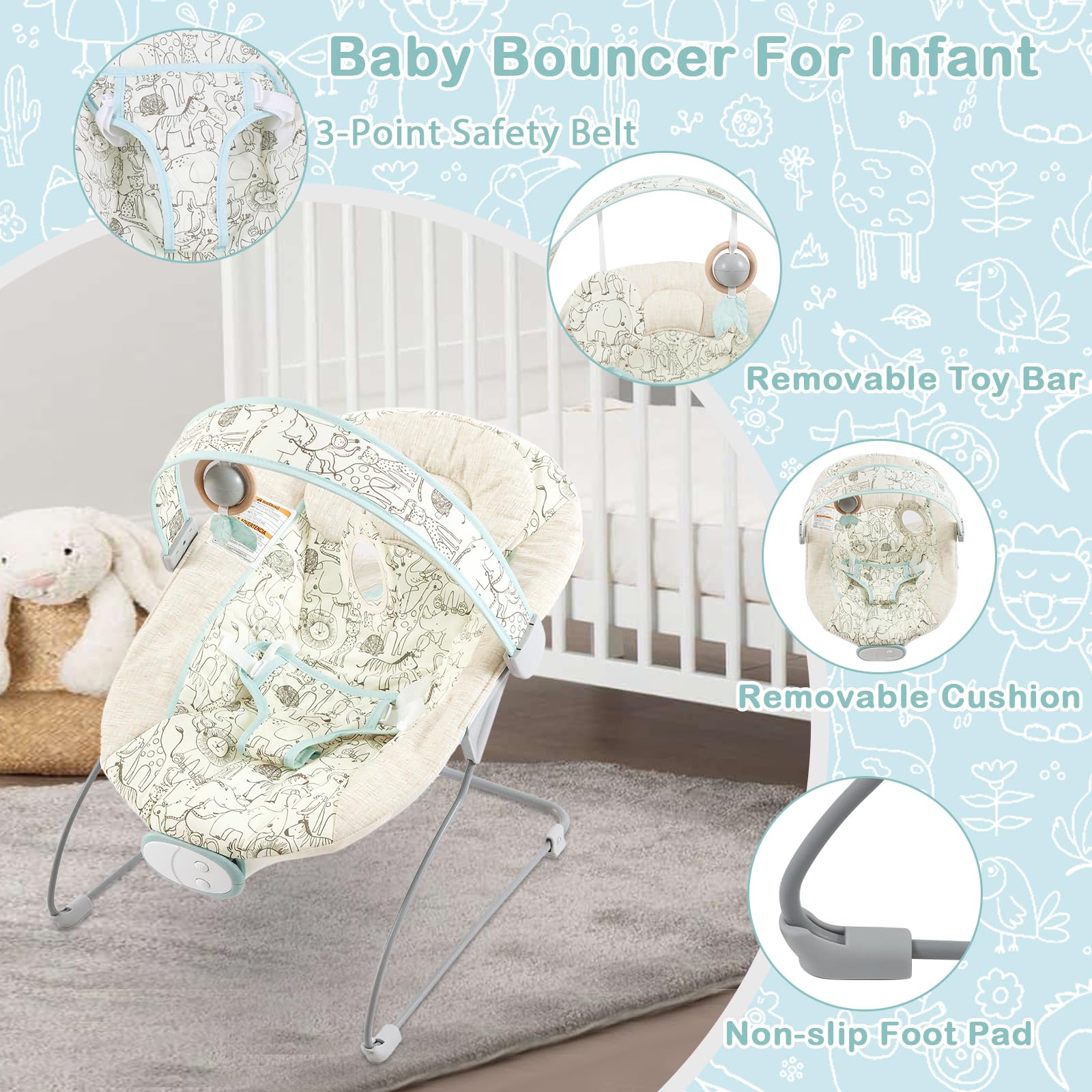 Otrolepota bouncer suitable for indoor and outdoor moments