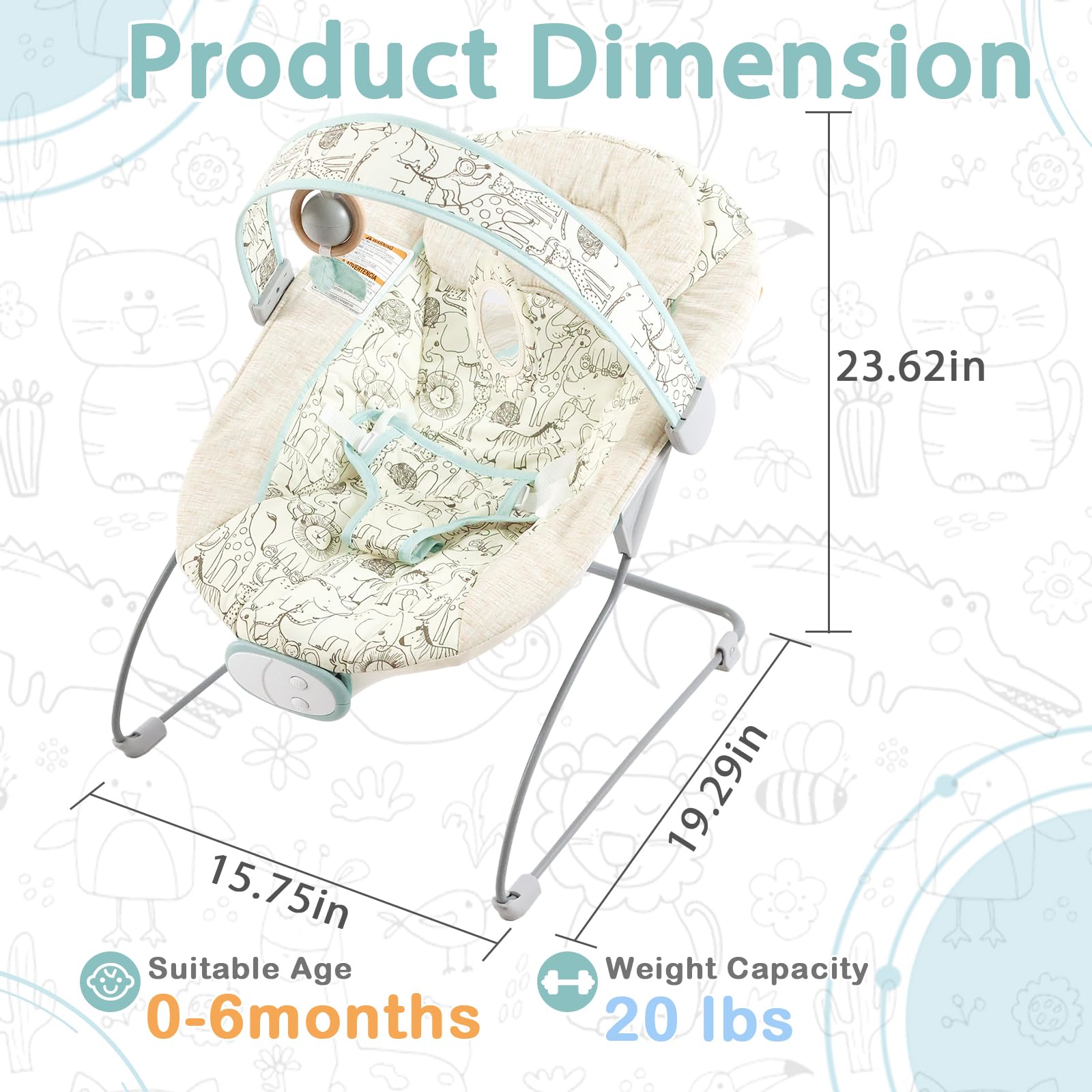 Otrolepota bouncer music and vibrations soothe babies