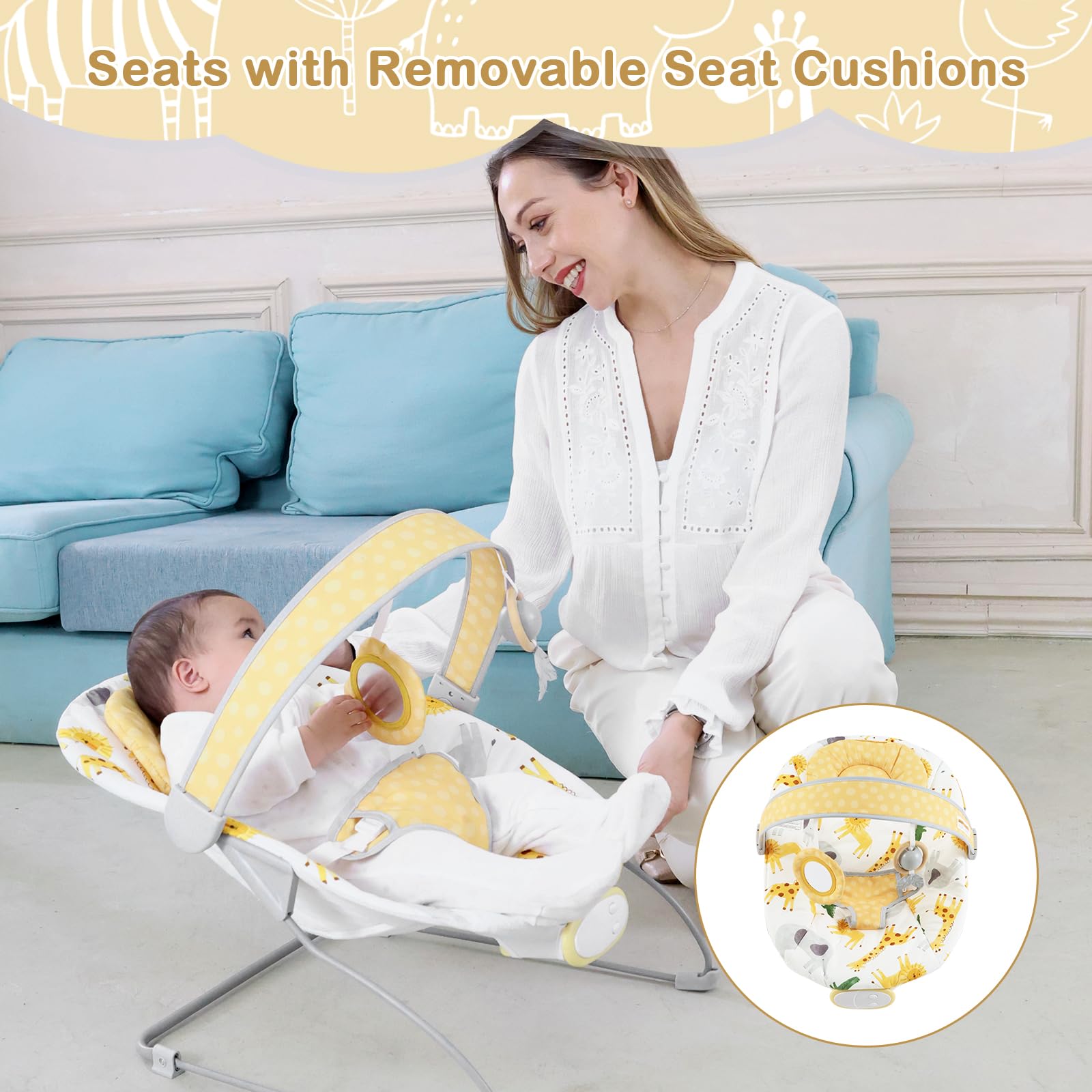 Otrolepota Baby Bouncer portable design for home or travel use.