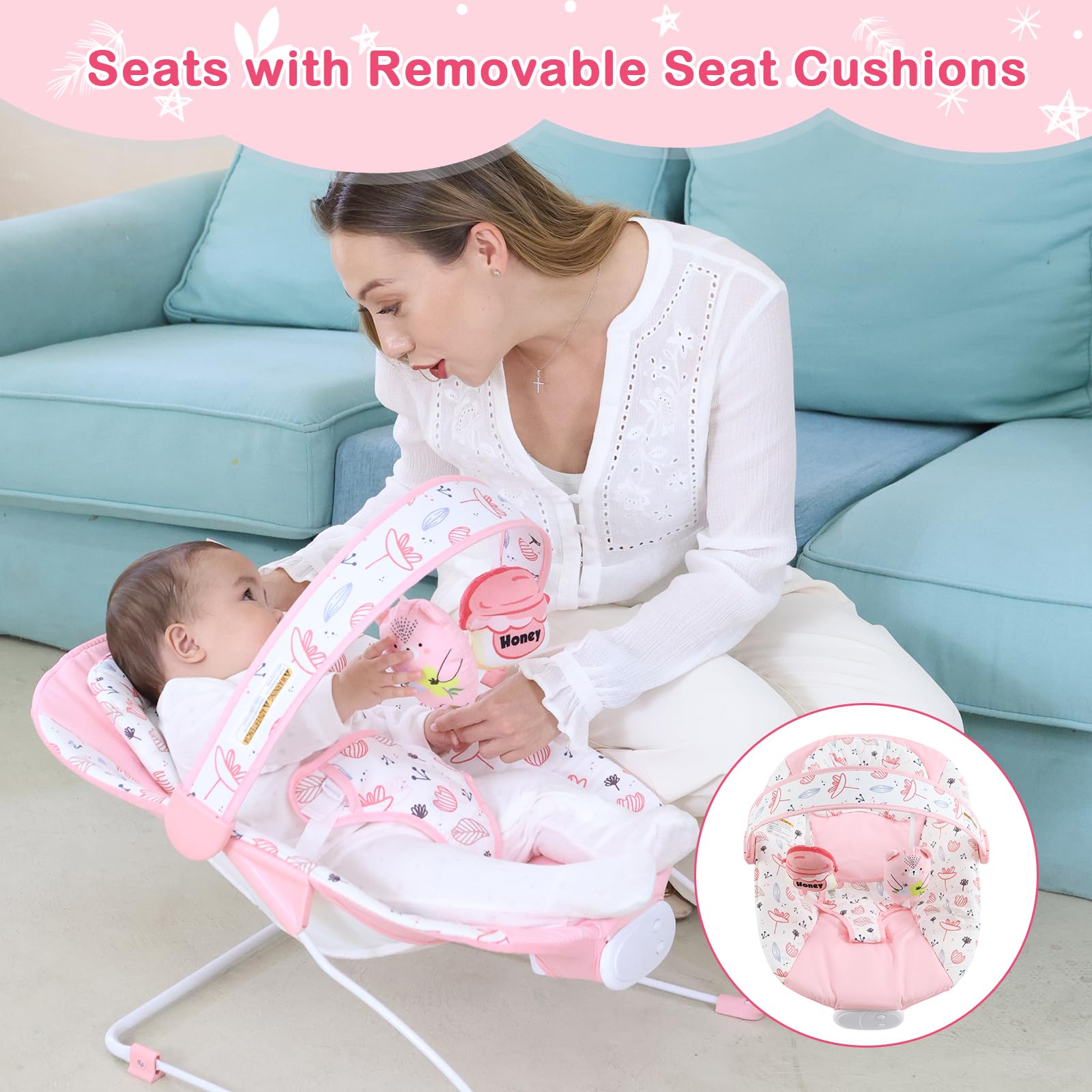 Otrolepota Portable lightweight bouncer ideal for home and travel.