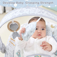 Otrolepota baby bouncer side view showing compact frame for easy transport.