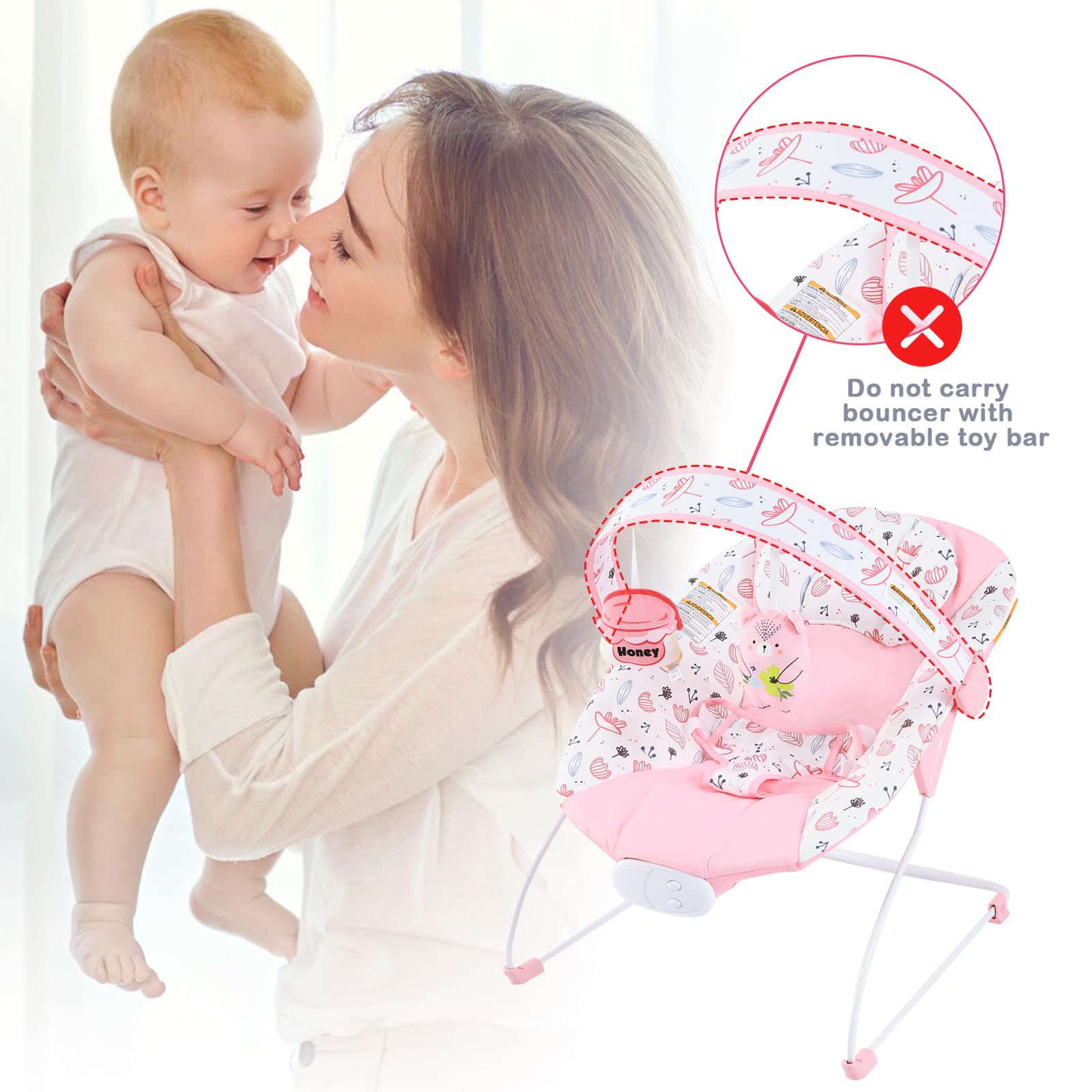 Otrolepota Three-point harness supports safe baby positioning.