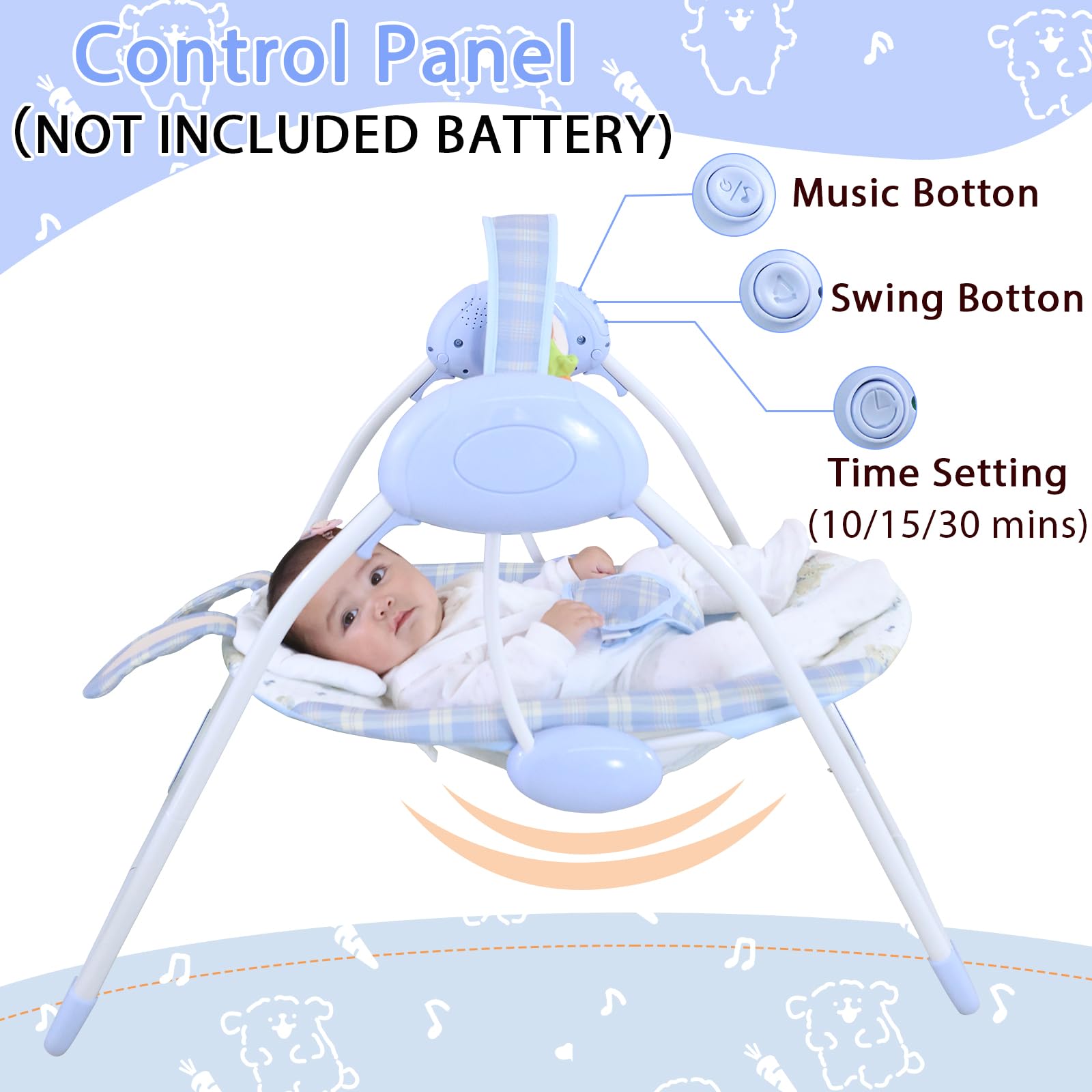 Otrolepota baby swing music control for soothing melodies