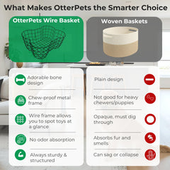 OtterPets living room setup with bone-shaped basket adds elegant storage.