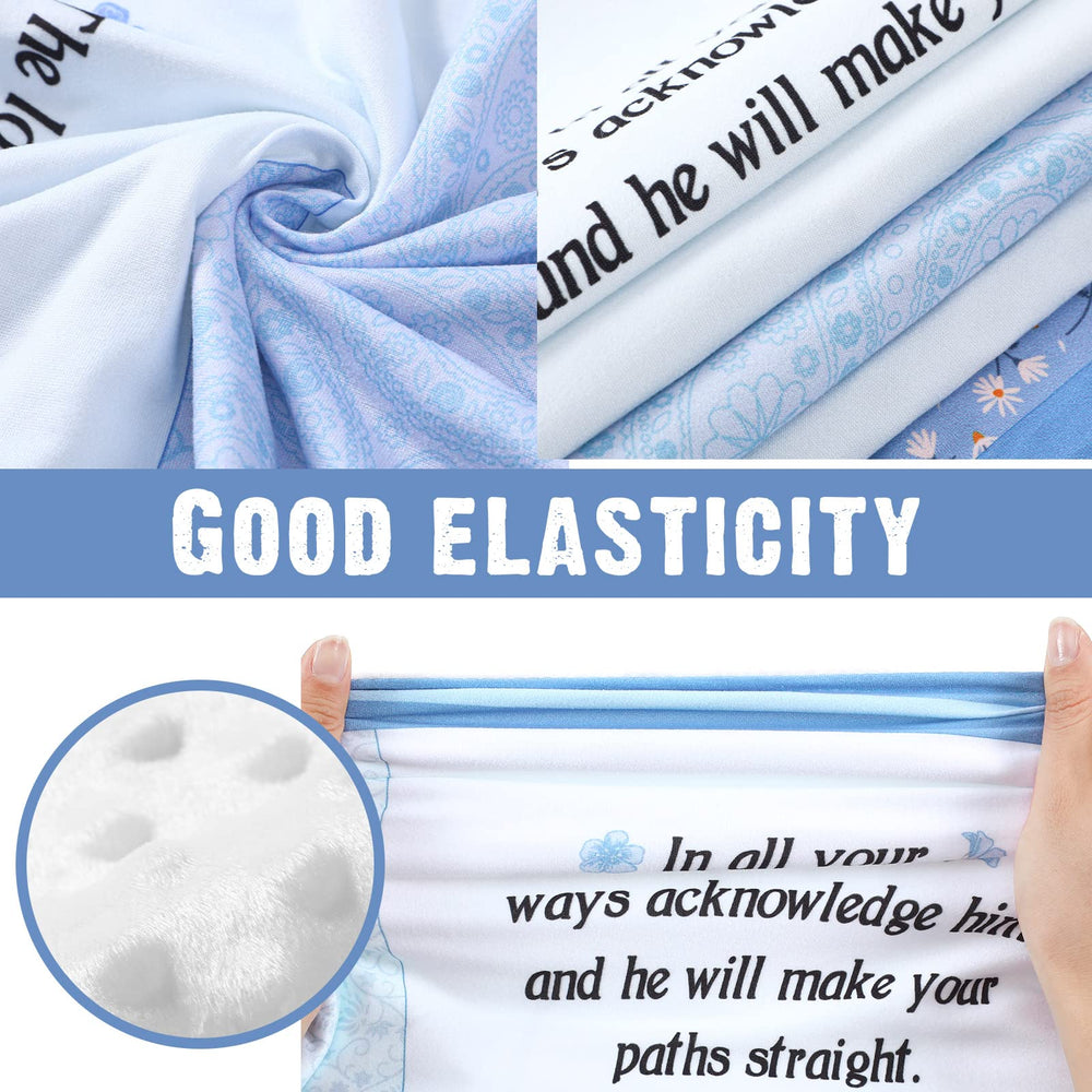 Oudain blue scripture verse baby blanket, soft and easy to clean for daily use.
